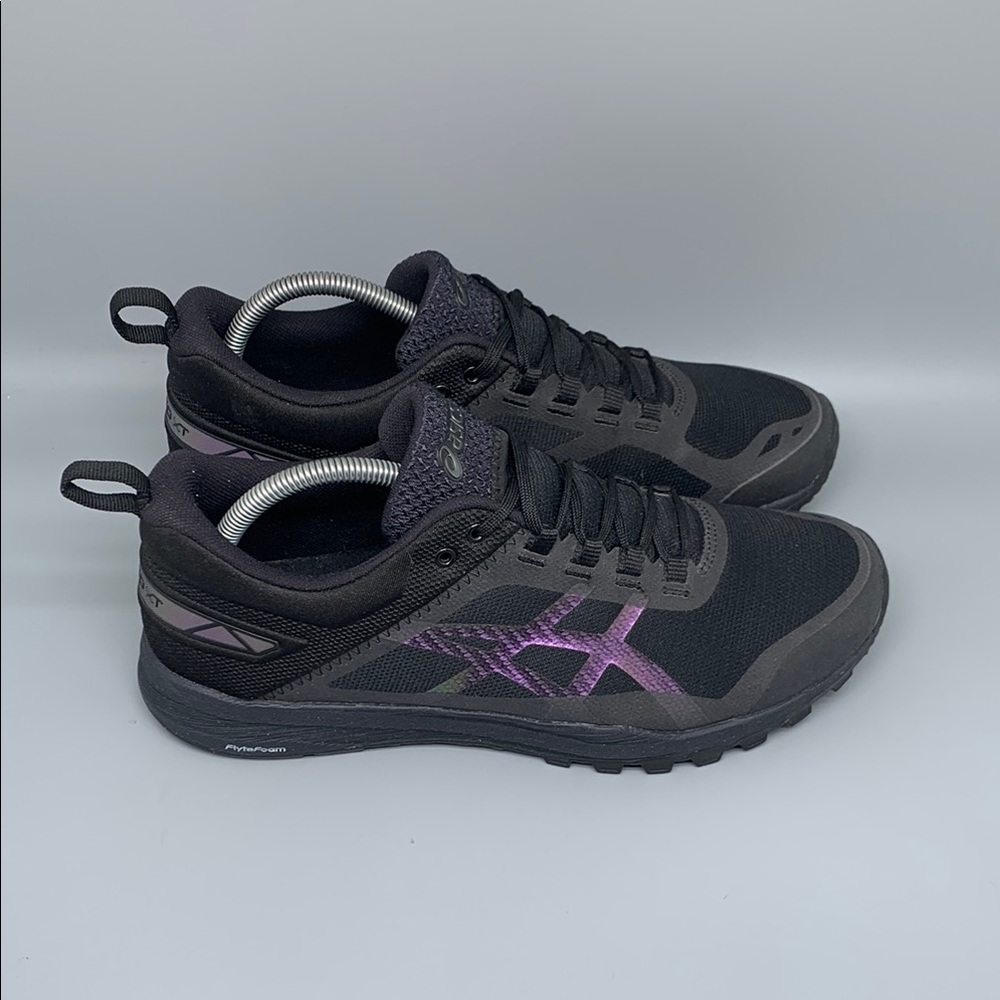 Asics Gecko XT Trail‎ Black Purple Running Shoes T826N Men’s Sz 10